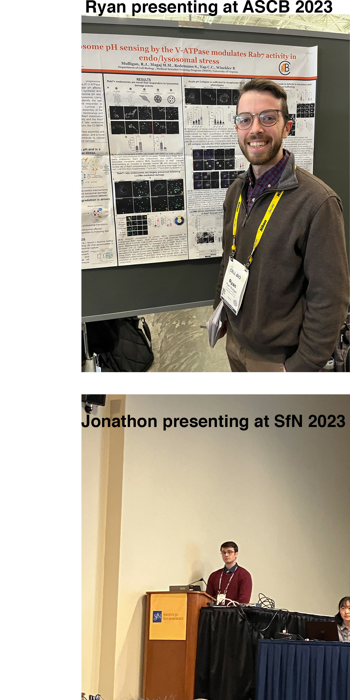 Winckler lab presenters at SfN and ASCB: Ryan and Jonathon.